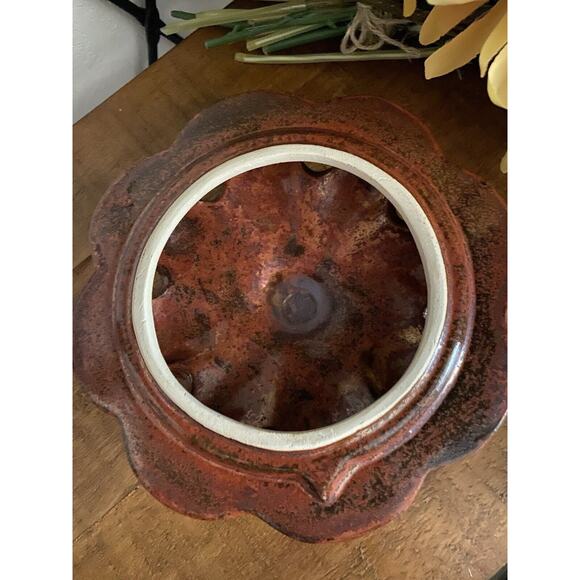 Vintage Pumpkin Flameless Ceramic Illuminations Luminary Pumpkin Rust Metallic - Picture 9 of 10